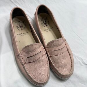 Cole Haan Blush Pink Leather Penny Loafers